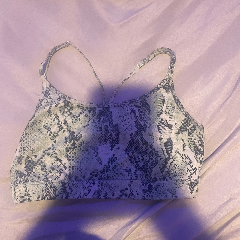 light green alligator sports bra